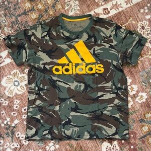 Adidas Men's Camo Tee - Green and Yellow